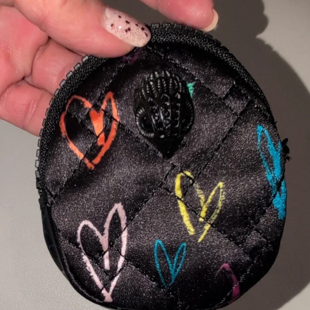 Karl Lagerfield Quilted Heart Pattern Coin Purse